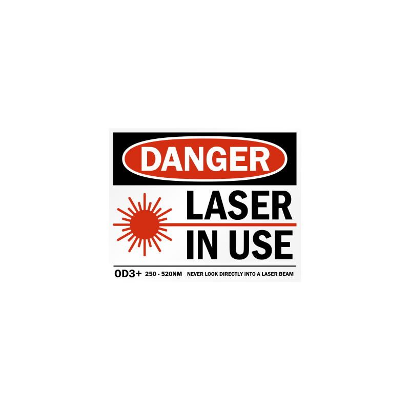 "LASER IN USE" Sticker