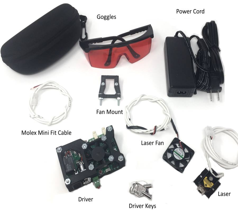 0.5W 405nm Laser and 2.5amp Safety Compliant Driver Kit - Image 2